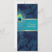 Elegant Peacock Navy Blue Vrijgezellenfeest Kaart (Voorkant)