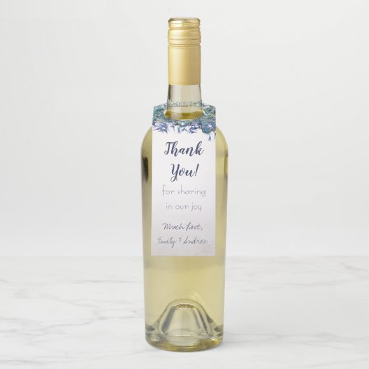 Elegant Peacock Navy Rustic Luxe Gift Labels (Op fles)