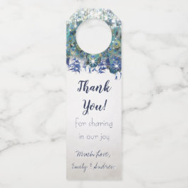 Elegant Peacock Navy Rustic Luxe Gift Labels