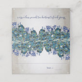 Elegant Peacock Navy Rustic Luxe Place Kaarten Plaatskaartje (Buitenkant ongevouwen)