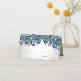 Elegant Peacock Navy Rustic Luxe Place Kaarten Plaatskaartje