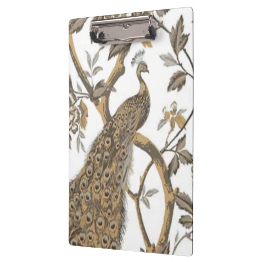 Elegant Peacock op wit klembord (Links)