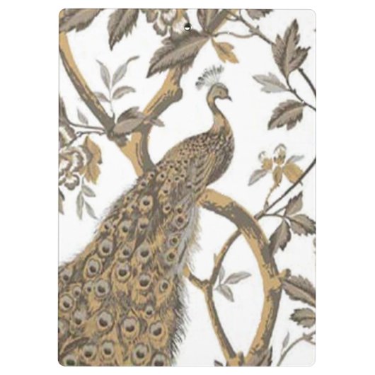 Elegant Peacock op wit klembord (Achterkant)