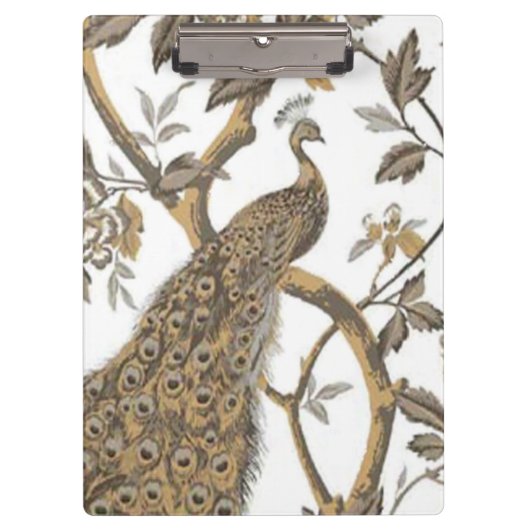 Elegant Peacock op wit klembord (Voorkant)