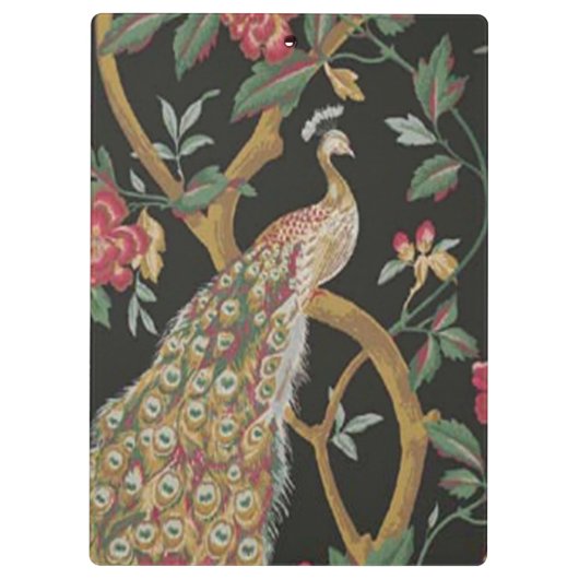 Elegant Peacock op zwart klembord (Achterkant)