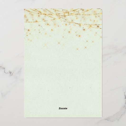 Elegant Peacock Ornament Kerstfeest Folie Uitnodiging (Achterkant)