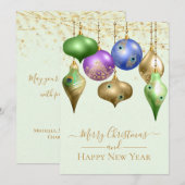 Elegant Peacock Ornament Merry-kerstkaart (Voorkant / Achterkant)