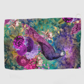 Elegant  Peacock Paars Blauwgroen Golfhanddoek (Horizontaal)