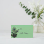Elegant Peacock Place Card (groen) Plaatskaartje (Staand voorkant)