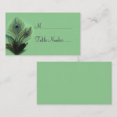 Elegant Peacock Place Card (groen) Plaatskaartje (Voorkant / Achterkant)