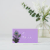Elegant Peacock Place Card - paars en wit Plaatskaartje (Staand voorkant)