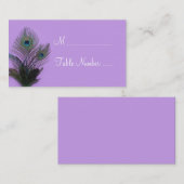 Elegant Peacock Place Card - paars en wit Plaatskaartje (Voorkant / Achterkant)