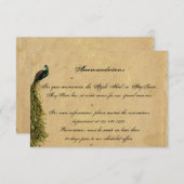 Elegant  Peacock Posh Wedding Insert Informatiekaartje (Voorkant / Achterkant)