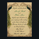 Elegant  Peacock Posh Wedding Invitation Kaart<br><div class="desc">Dit prachtige en elegante ontwerp, genaamd Elegant Peacock Posh Wedding, heeft een prachtig geïnspireerd design. De achtergrond is een griezelig ivoren patroon met roldesign boven en onder. Aan beide zijden zijn er twee beschilderde pauzes. Ideaal voor een stijl of een opulente bruiloft. Deze set bevat uitnodigingen, behalve datumkaarten, reactiekaarten, dankuwel...</div>