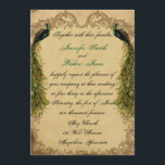 Elegant  Peacock Posh Wedding Invitation Kaart<br><div class="desc">Dit prachtige en elegante ontwerp, genaamd Elegant Peacock Posh Wedding, heeft een prachtig geïnspireerd design. De achtergrond is een griezelig ivoren patroon met roldesign boven en onder. Aan beide zijden zijn er twee beschilderde pauzes. Ideaal voor een stijl of een opulente bruiloft. Deze set bevat uitnodigingen, behalve datumkaarten, reactiekaarten, dankuwel...</div>