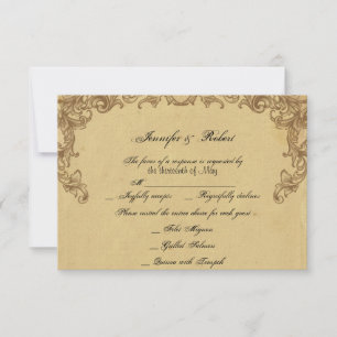 Elegant  Peacock Posh Wedding Response Card RSVP Kaartje