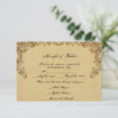 Elegant  Peacock Posh Wedding Response Card RSVP Kaartje (Staand voorkant)