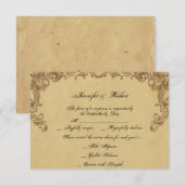 Elegant  Peacock Posh Wedding Response Card RSVP Kaartje (Voorkant / Achterkant)