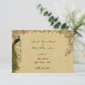 Elegant  Peacock Posh Wedding Save the Date (Staand voorkant)