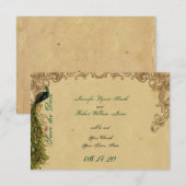 Elegant  Peacock Posh Wedding Save the Date (Voorkant / Achterkant)