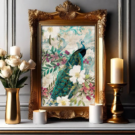 Elegant Peacock Poster