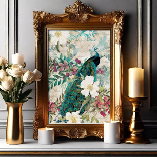Elegant Peacock Poster