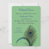 Elegant Peacock Rehearsal Dinner (groen) Kaart (Voorkant)