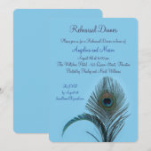 Elegant Peacock Rehearsal Dinner (turquoise) Kaart (Voorkant / Achterkant)