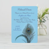 Elegant Peacock Rehearsal Dinner (turquoise) Kaart (Staand voorkant)