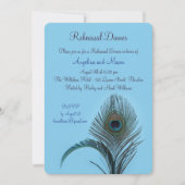 Elegant Peacock Rehearsal Dinner (turquoise) Kaart (Voorkant)