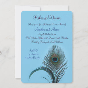 Elegant Peacock Rehearsal Dinner (turquoise) Kaart