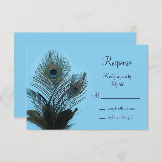 Elegant Peacock RSVP (turquoise) (Voorkant / Achterkant)