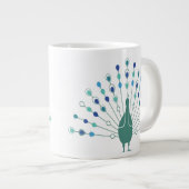 Elegant Peacock Silhouette Grote Koffiekop (Voorkant rechts)