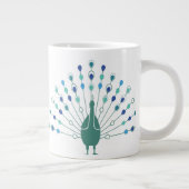 Elegant Peacock Silhouette Grote Koffiekop (Rechts)