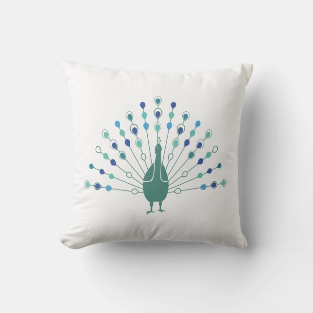 Elegant Peacock Silhouette Kussen (Voorkant)
