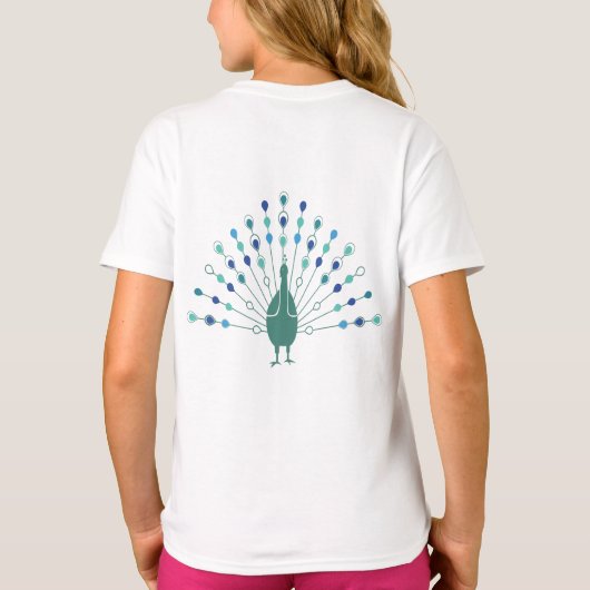 Elegant Peacock Silhouette T-shirt (Achterkant)