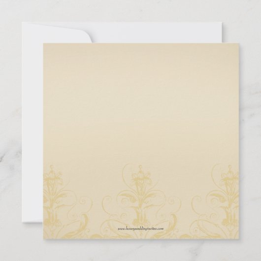 Elegant  Peacock Square Wedding Invitation Kaart (Achterkant)