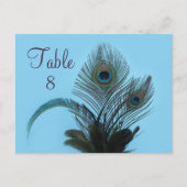 Elegant Peacock Table Number (turquoise) Briefkaart (Voorkant)