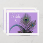 Elegant Peacock Table Number - witte grens Briefkaart (Voorkant / Achterkant)