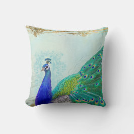 Elegant  Peacock Tail Feather Art Painting Kussen