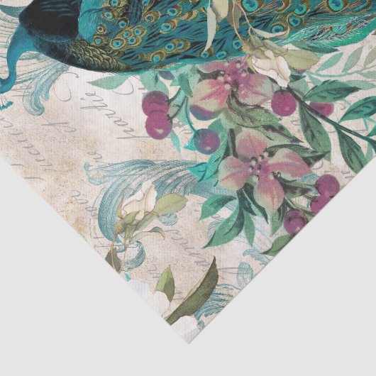 Elegant Peacock Tissue Paper Tissuepapier (Detail)