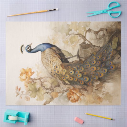  Elegant Peacock Tissuepapier (Craft)
