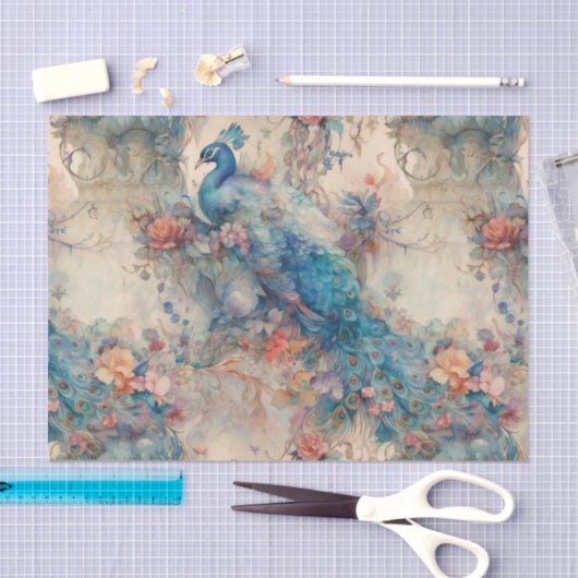 Elegant Peacock Tissuepapier (Craft)