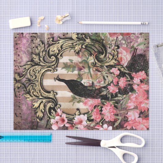 Elegant Peacock Tissuepapier (Craft)