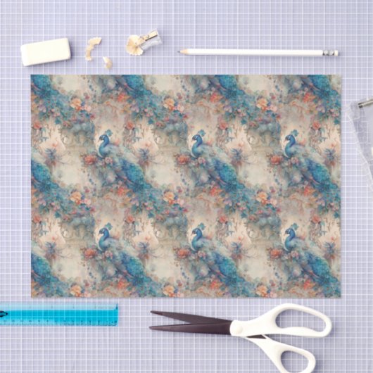 Elegant Peacock Tissuepapier (Craft)