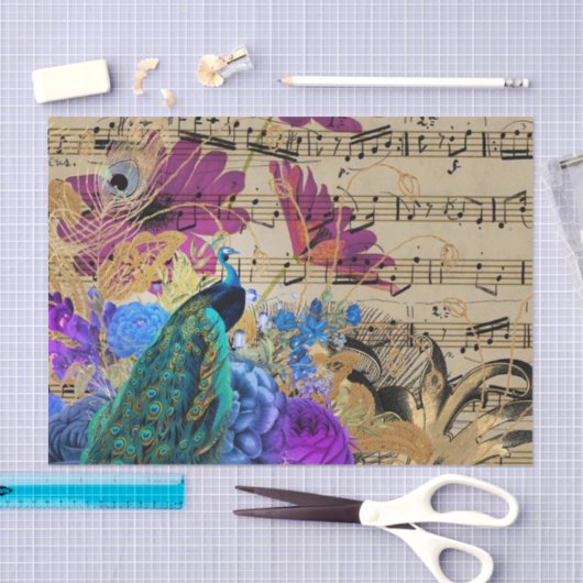 Elegant Peacock Tissuepapier (Craft)