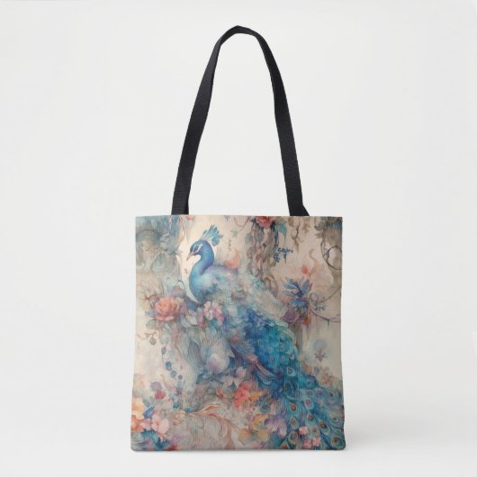 Elegant Peacock Tote Bag (Voorkant)