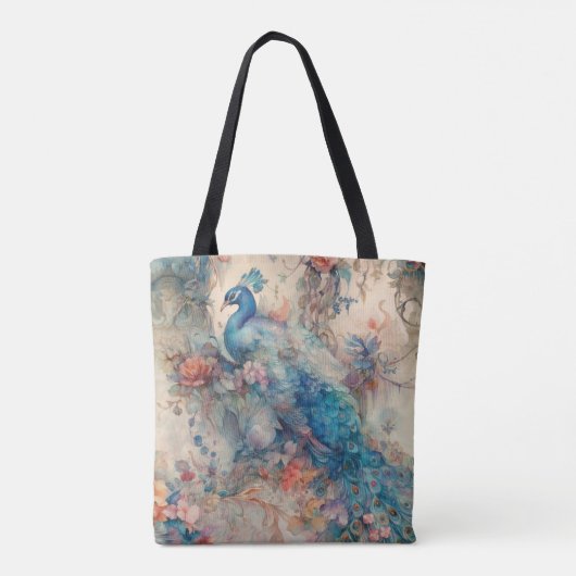 Elegant Peacock Tote Bag (Achterkant)