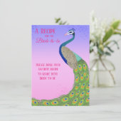 Elegant Peacock Vrijgezellenfeest Deel een Recept Informatiekaartje (Staand voorkant)