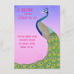 Elegant Peacock Vrijgezellenfeest Deel een Recept Informatiekaartje